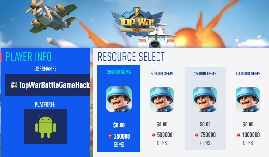 Top War Battle Game Trucos ilimitado Gemas y Oro Gratis